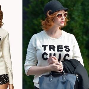 Blogger Fave Tres Chic Graphic White Sweater